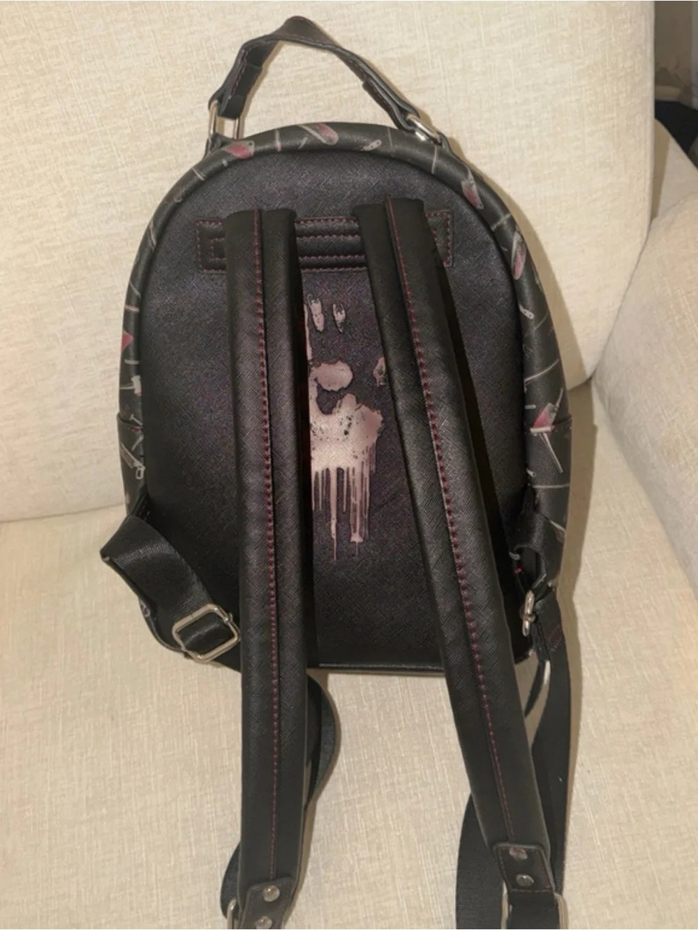 Loungefly Jason Mask Mini Backpack in Black, White, Red